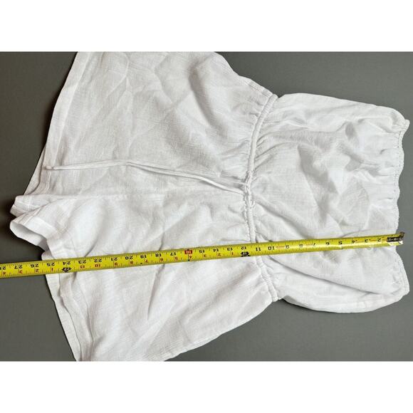 Seafolly Crinkle Playsuit in White Women’s Large Gauze Strapless Elastic Waist - Picture 8 of 14